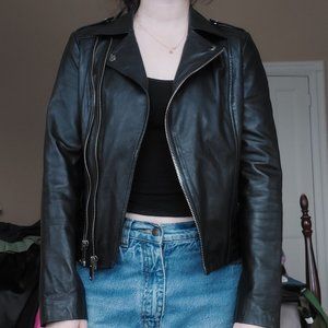 Barney's Originals Genuine Leather Moto Jacket